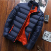 Custom Logo Bomber Plus Size Warm Winter Jacket Men's Solid Color Jacket Coat