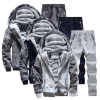 Casual Plus Size Men's Set Hoodies Sweatshirts 2-Piece Hooded and Pants Sets