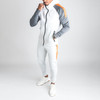 Fall Fashion Men's Contrasting Color Pocket Hoodie Set Casual Sports Fall Set