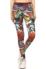 Yoga Style Banded Lined Multicolored Mixed Paisley Print, Full Length Leggin...