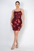 Sequin-Studded Crisscross Back Mini Dress-44608