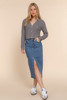 Long SLV V-Neck Sweater Cardigan  -44627