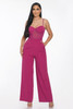 Mesh Insert Cup Wide Leg Jumpsuit-43818