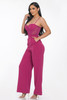 Mesh Insert Cup Wide Leg Jumpsuit-43818