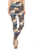 Floral Printed High Waisted Leggings With An Elastic Waist-43887