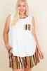 Plus Size Solid Sleeveless French Terry Tank Top-43931 Plus Size Solid Sleeveless French Terry Tank Top-43931