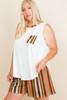 Plus Size Solid Sleeveless French Terry Tank Top-43931 Plus Size Solid Sleeveless French Terry Tank Top-43931