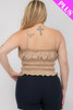 Plus Size Tiered Shirred Body Crop Top-44706
