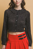 Short collard sweater-44792
