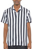 Mens Short Sleeve Striped Button Down Print Shirt-45281