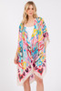 Multi Colored Heart Print Silky Feel Kimono-47608