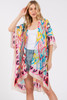 Multi Colored Heart Print Silky Feel Kimono-47608