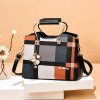 Checkered Design Women's Satchel Portable Shoulder Crossbody Handbag