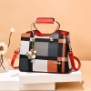 Checkered Design Women's Satchel Portable Shoulder Crossbody Handbag