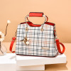 Checkered Design Women's Satchel Portable Shoulder Crossbody Handbag
