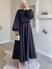 Women's New Solid Color Long Sleeve Lantern Sleeve Loose Dress Two Piece Set