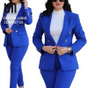New Fashion Women Formal Breasted Solid Blazers Jacket Pants Two Pieces Set