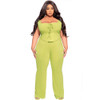 New Arrivals Women's Sleeve Top With Long Pant 2 PC Set Plus Size Elegant Slim