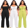 New Arrivals Women's Sleeve Top With Long Pant 2 PC Set Plus Size Elegant Slim