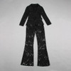 Sexy Ladies Suits Wear Formal Sequin Lace Women's Elegant Tuxedo Two Piece Set