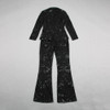 Sexy Ladies Suits Wear Formal Sequin Lace Women's Elegant Tuxedo Two Piece Set