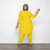 Good Quality Comfortable Solid Color Casual Plus Size Women's Clothing Sets