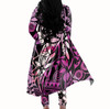 Women's Flower Crop Top Two Piece Pants Set Long Sleeve Cardigan 2 Pieces Set