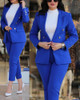 New Women's Solid Color Slim Fit Casual Fashion Suits Two-piece Set