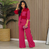 Women's Clothing Shirt and Loose Pants Fashion Set Patchwork Two Piece Pants Set