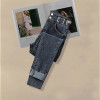 Large Women's Suit New Knitted Vest Shirt Slim Fitting Jeans Three Piece Set