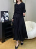 Women Clothing Pleated Fabric Two Piece Set Women's Clothing Shirt and Skirt Set