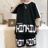 Men Summer Leisure Sports Suit Sleeve T Shirt and Short Tracksuits 2 Pieces Set