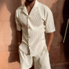 Men's Summer Casual Short-sleeved Suit Set With Short Sleeve Shirt Wide for Men