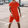Custom Logo Men's Summer Short Sportswear Suit Knitted High Quality Short Suit