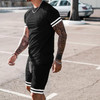 Custom Logo Men's Summer Short Sportswear Suit Knitted High Quality Short Suit