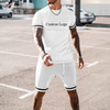 Custom Logo Men's Summer Short Sportswear Suit Knitted High Quality Short Suit