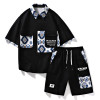 Men's Knitted Fabric High-quality Suit Main Push Two-piece Short-sleeved Shirt