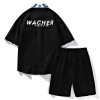 Men's Knitted Fabric High-quality Suit Main Push Two-piece Short-sleeved Shirt