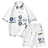 Men's Knitted Fabric High-quality Suit Main Push Two-piece Short-sleeved Shirt