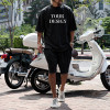 Custom Logo Tracksuit Sportswear Short Set Men's Brand Clothing 2 Pieces Sets