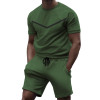 Men's 2 Piece Short-Sleeved T-Shirt Suit Sports Casual Tracksuit Shorts Set