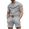 Men's 2 Piece Short-Sleeved T-Shirt Suit Sports Casual Tracksuit Shorts Set