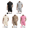 Custom Men's Polo With Zipper Shirt and Shorts Set Causal Tracksuits for Men