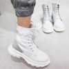 New Style Trade Women's Shoes Casual Style Stitching Lace-Up Low-Heeled Boots