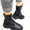 New Style Trade Women's Shoes Casual Style Stitching Lace-Up Low-Heeled Boots