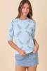 Floral Ribbon Print Sweater Knit Top-48422 Floral Ribbon Print Sweater Knit Top-48422