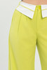 Front Button Fold-over Inside Zipper Pants           -48834
