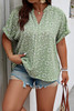 Plus Floral Print V Neck Short Sleeve Loose Blouse-49330 Plus Floral Print V Neck Short Sleeve Loose Blouse-49330