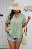 Plus Floral Print V Neck Short Sleeve Loose Blouse-49330 Plus Floral Print V Neck Short Sleeve Loose Blouse-49330