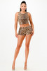 Animal Sequin Cropped Top And Hot Pants Set            -50200